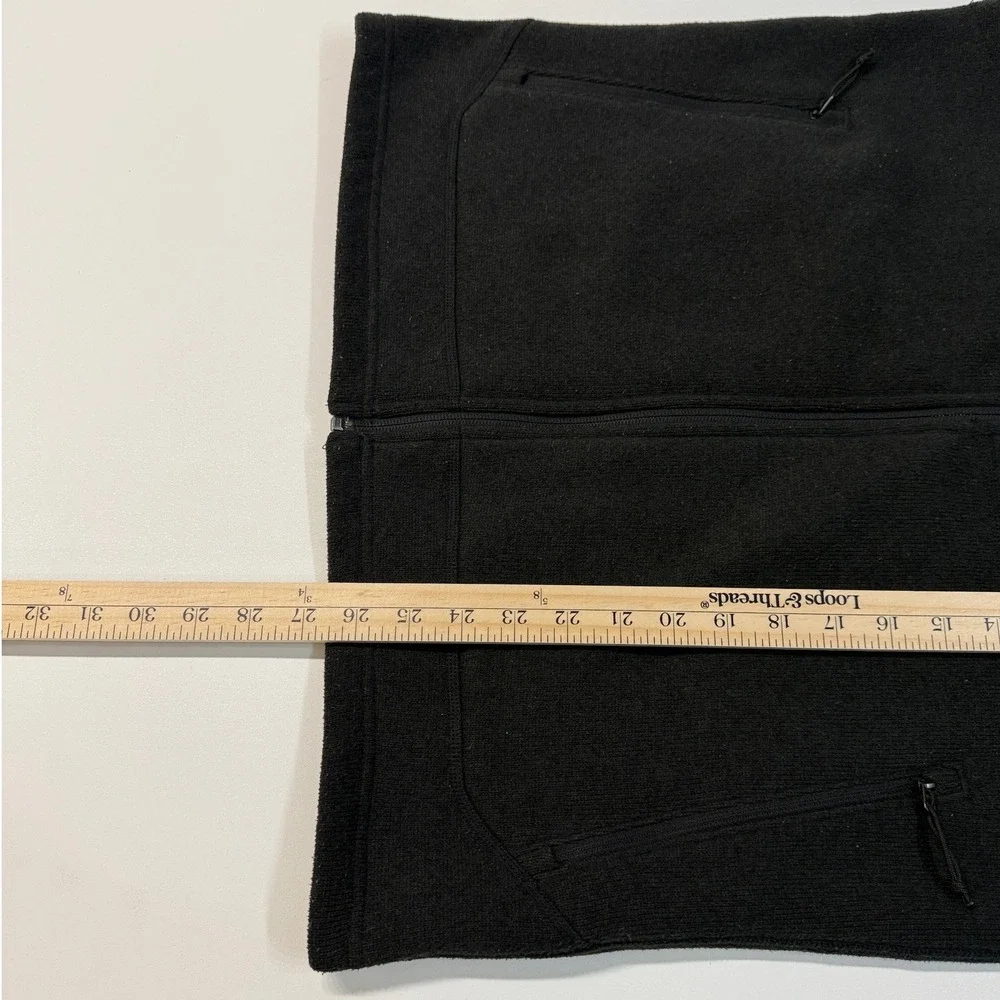 The North Face Men M Black‎ Fleece Vest Full Zip Logo Embroidered Outdoor Casual